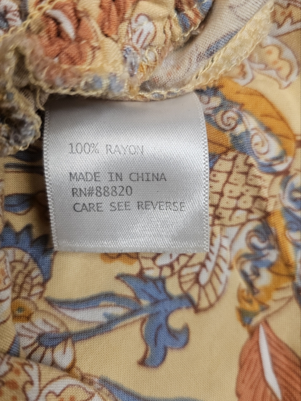 Rachel Zoe Smocked Floral Camisole in Cream, Blue & Brown - Picture 9 of 9